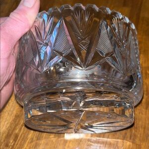 Vintage Imperlux Germany Cut Crystal Frosted Heavy Bowl